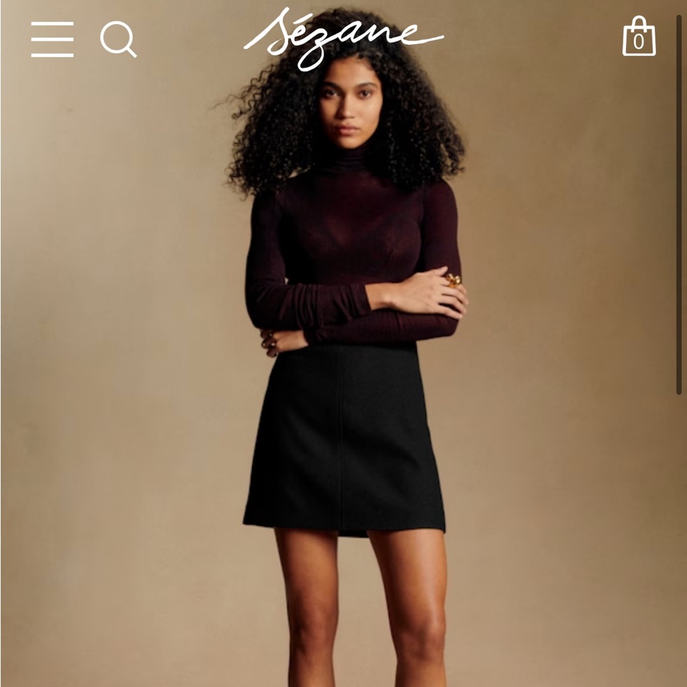 Sezane wool mini skirt